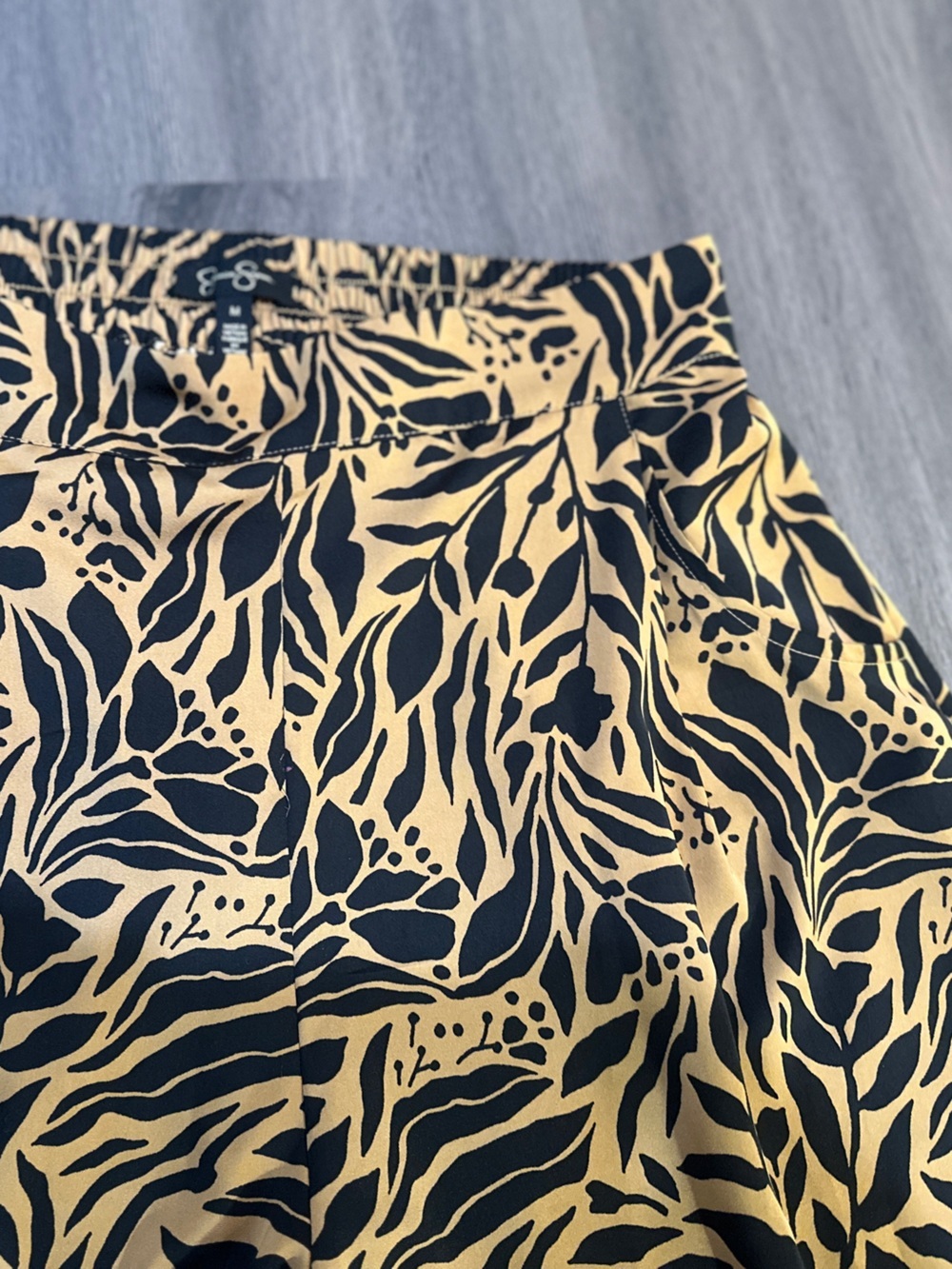 Abstract Print Wide Leg Palazzo Pants High Rise Pull-On Medium - Picture 7 of 10